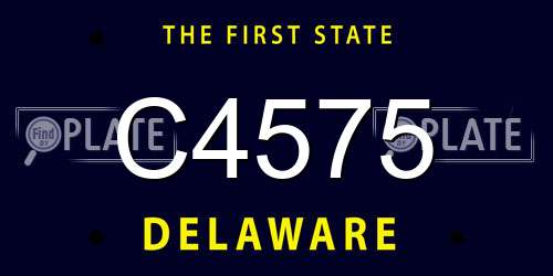 C4575 Delaware License Plate