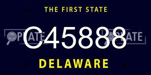 C45888 Delaware License Plate