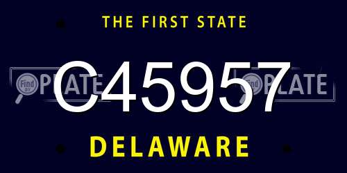 C45957 Delaware License Plate