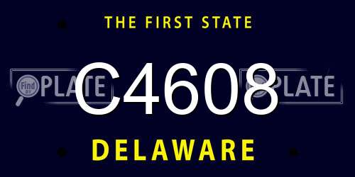 C4608 Delaware License Plate