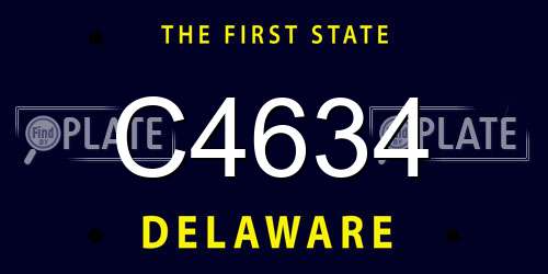 C4634 Delaware License Plate