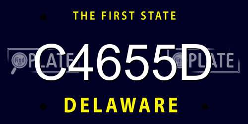 C4655D Delaware License Plate