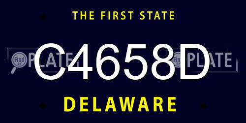 C4658D Delaware License Plate
