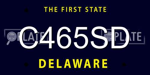 C465SD Delaware License Plate
