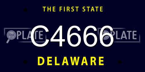 C4666 Delaware License Plate