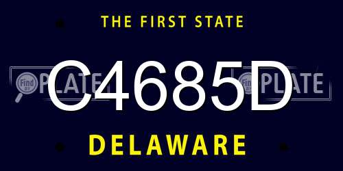 C4685D Delaware License Plate