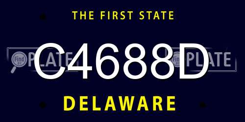 C4688D Delaware License Plate