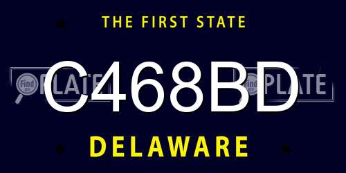 C468BD Delaware License Plate