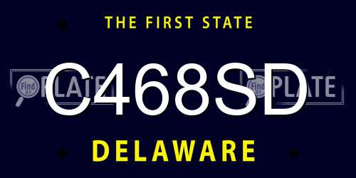 C468SD Delaware License Plate