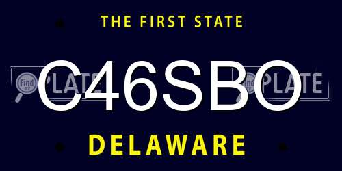 C46SBO Delaware License Plate