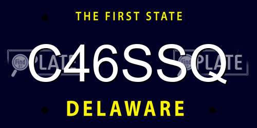 C46SSQ Delaware License Plate