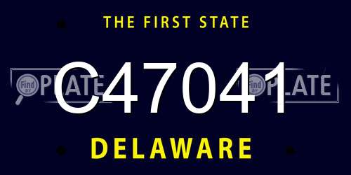 C47041 Delaware License Plate