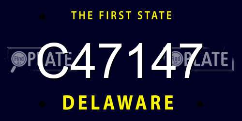 C47147 Delaware License Plate