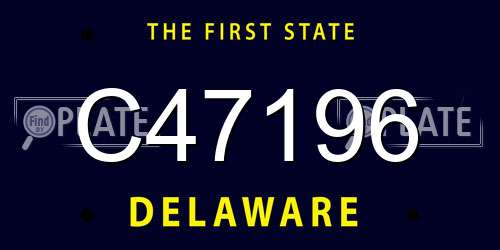 C47196 Delaware License Plate