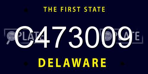 C473009 Delaware License Plate