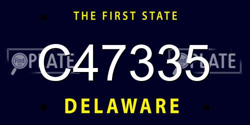 C47335 Delaware License Plate