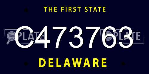 C473763 Delaware License Plate