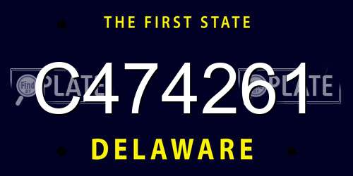 C474261 Delaware License Plate