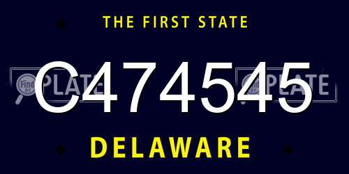 C474545 Delaware License Plate