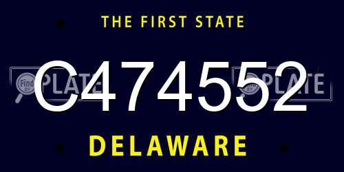 C474552 Delaware License Plate