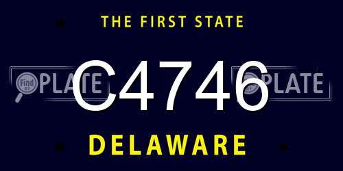 C4746 Delaware License Plate