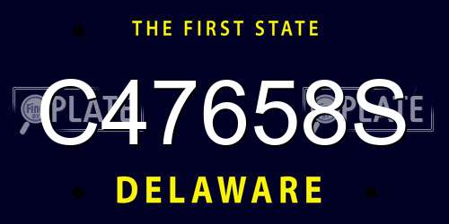 C47658S Delaware License Plate