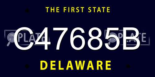 C47685B Delaware License Plate