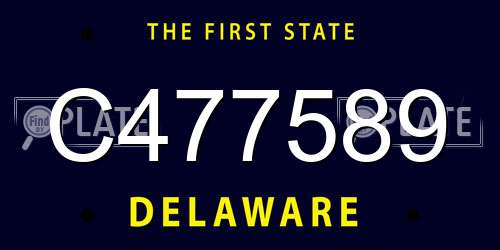 C477589 Delaware License Plate
