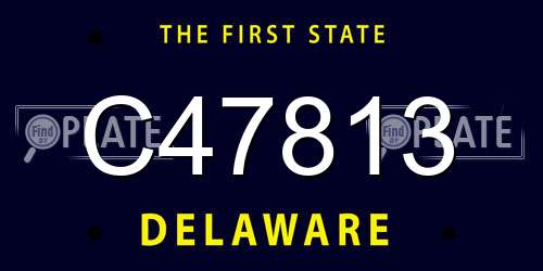 C47813 Delaware License Plate