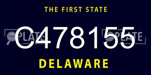 C478155 Delaware License Plate