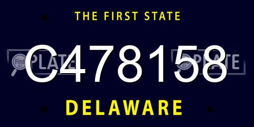 C478158 Delaware License Plate