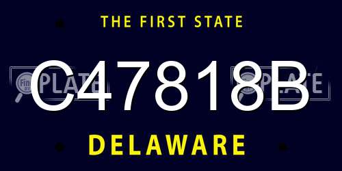 C47818B Delaware License Plate