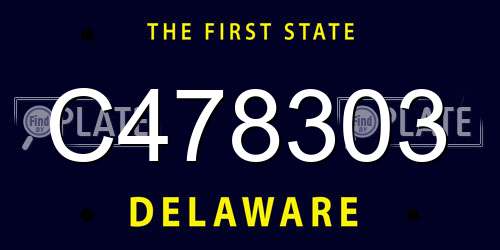C478303 Delaware License Plate