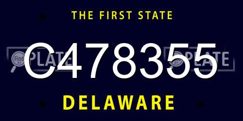 C478355 Delaware License Plate