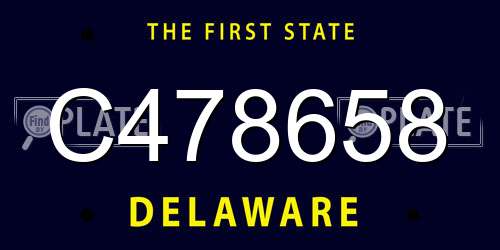 C478658 Delaware License Plate