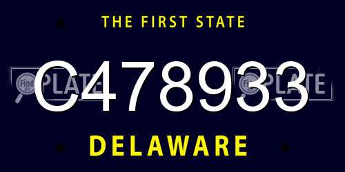 C478933 Delaware License Plate