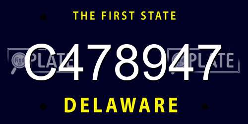 C478947 Delaware License Plate