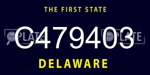 C479403 Delaware License Plate