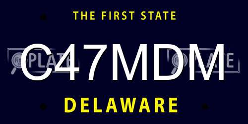 C47MDM Delaware License Plate