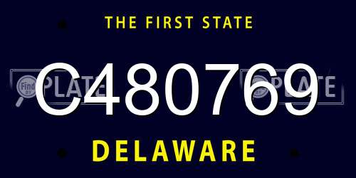 C480769 Delaware License Plate
