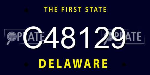 C48129 Delaware License Plate