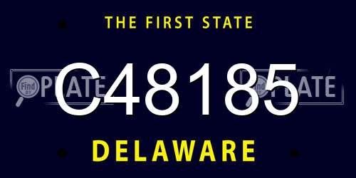 C48185 Delaware License Plate