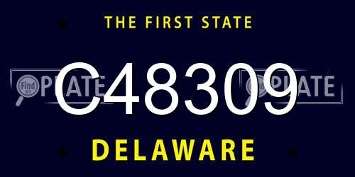 C48309 Delaware License Plate