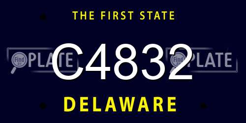 C4832 Delaware License Plate