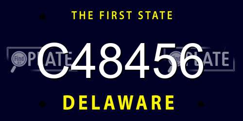 C48456 Delaware License Plate
