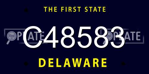C48583 Delaware License Plate