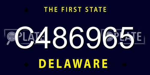C486965 Delaware License Plate