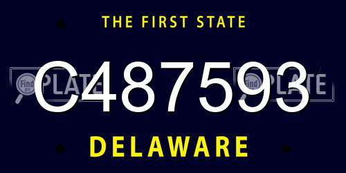 C487593 Delaware License Plate