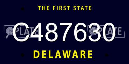 C487630 Delaware License Plate
