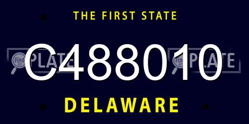 C488010 Delaware License Plate